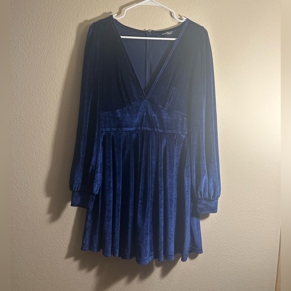 SHEIN Royal Blue Long Sleeve Dress
